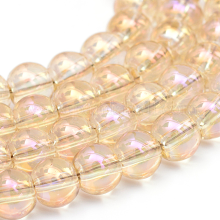 Electroplate Glass Beads Strands EGLA-Q062-10mm-A15-1