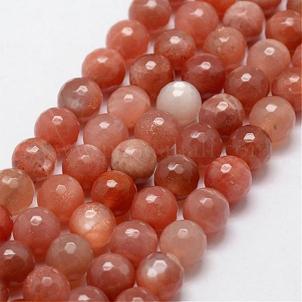 Chapelets de perles de sunstone naturelle naturelles G-D856-07-8mm-1