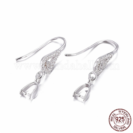 Accessoires pour boucles d'oreilles en argent sterling 925 rhodié STER-F048-41P-1