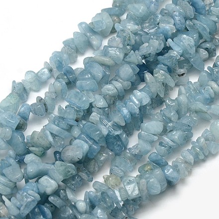 Natural Aquamarine Chip Beads Strands X-G-L154-19-1