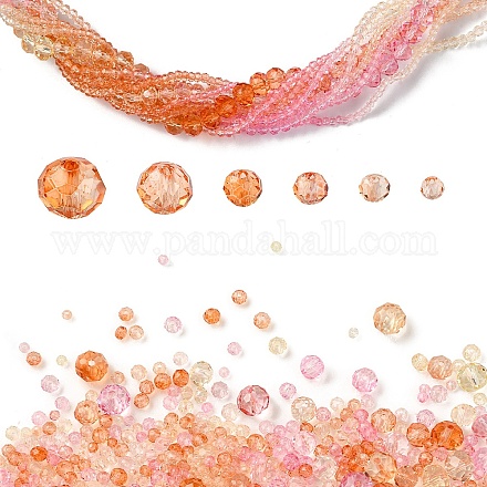 6 стиль градиент цвета прозрачные окрашенные стеклянные бусины нити DGLA-YW0001-28T-1