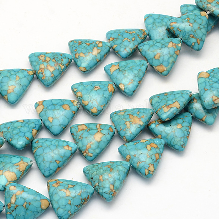 Dyed Synthetic Turquoise Triangle Bead Strands TURQ-Q100-08B-1