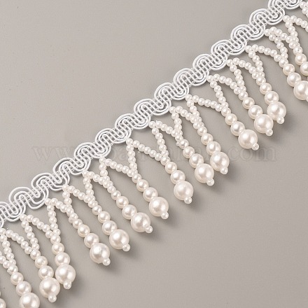 Пластиковая лента с кисточками из искусственного жемчуга DIY-WH0308-240-1