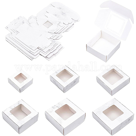 Benecreat 24шт 6 стиля бумаги с коробками для конфет из пвх CON-BC0002-14B-1