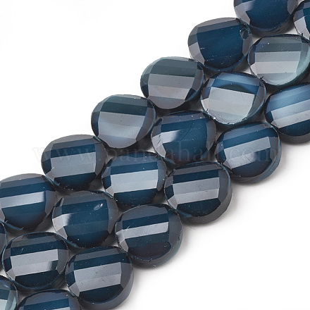 Chapelets de perles en verre opaque de couleur unie X-GLAA-N032-06A-1