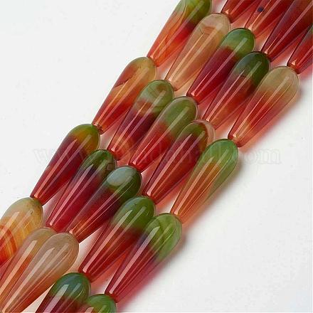 Chapelets de perles en agate à rayures naturelle et teinte G-K170-01B-1