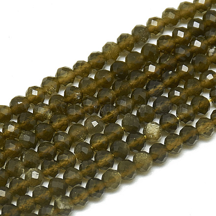 Natural Obsidian Beads Strands G-S300-30-2mm-1