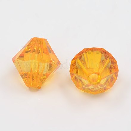 Faceted Bicone Transparent Acrylic Beads DBB14MM03-1