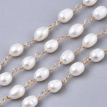 Handmade Natural Freshwater Pearl Beaded Chains CHC-S010-003-1