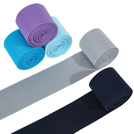 Benecreat 10m 5 Farben Polyester flaches elastisches Gummiband EC-BC0001-49B-1