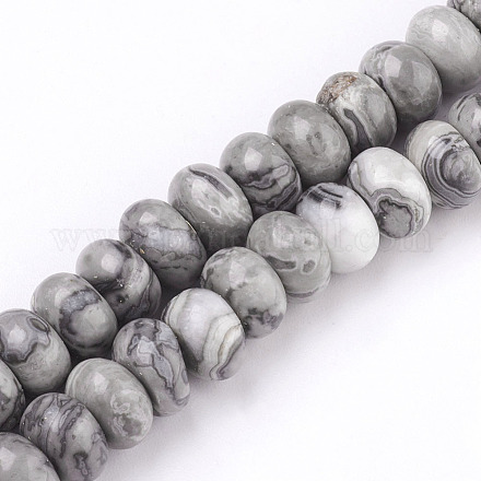Chapelets de perles en pierre de carte/pierre picasso/picasso jasper naturelles  G-O162-16-4x6mm-1