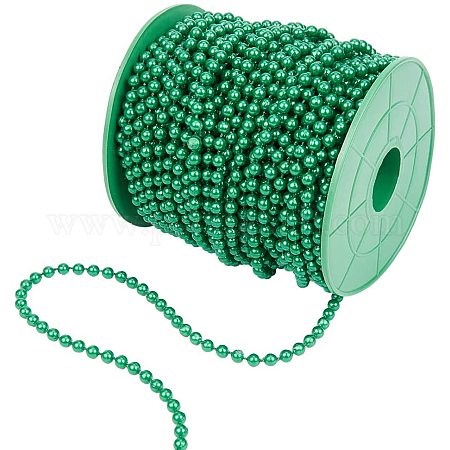 Wholesale PandaHall 30m Green Color Acrylic Imitation Beads Pearl