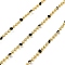 Brass Ball Chains, with Enamel, Soldered, with Spool, Real 18K Gold PlatedPlated, Black, 2.5x2mm