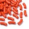 Opaque Acrylic Beads, Curved Tube, Orange Red, 34.5x13x11mm, Hole: 3.5mm, about 155pcs/500g