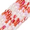 Electroplate Glass Beads Strands, Faceted, Twist Rectangle, Red, 7x4.5x3.5mm, Hole: 1mm, about 28pcs/strand, 7.80''(19.8cm)