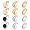 2 Colors Oval Alloy Enamel Adjustable Cuff Rings Sets for Women, Platinum & Light Gold, 11x5~11.5mm, Inner Diameter: Adjustable, 3pcs/bag, 1bag/color