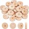 OLYCRAFT 30 Pack Wood Wheels Unfinshed Treaded Wooden Toy Wheel with A 0.1