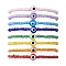 8pcs 8 Colors Resin Evil Eye & Glass Seed Beaded Stretch Bracelet Sets, Stackable Bracelets for Women Men, Mixed Color, Inner Diameter: 2-1/4 inch(5.7cm), 7.5~8.5mm, 1pc/color