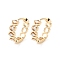 Rack Plating Brass Clear Cubic Zirconia Hoop Earrings, Long-Lasting Plated, Real 18K Gold Plated, 15x4mm, Pin: 0.8mm