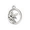 Rack Plating Alloy Pendants, Butterfly Charms, Cadmium Free & Nickel Free & Lead Free, Platinum, 20.5x15x3.5mm, Hole: 1.8mm