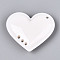 Opaque Acrylic Pendants, Heart, White, 47x54x13.5mm, Hole: 3mm & 2~3mm