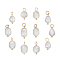 12Pcs Natural Cultured Freshwater Pearl Pendants, with Brass Ball Head Pins, Rice, Real 18K Gold Plated, 16.5~17mm, Hole: 3mm