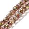 Handmade Dichroic Foil Glass Beads Strands, Round, Light Coral, 7.5~8mm, Hole: 1.3mm, about 50pcs/strand, 13.58''(34.5cm)