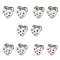 304 Stainless Steel Clear Cubic Zirconia Hoop Earrings for Women, Heart with Star, Stainless Steel Color, Mixed Color, 13x16x14mm