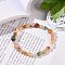 Natural Rutilated Quartz Bead Stretch Bracelets, Tumbled Stone, Nuggets, Inner Diameter: 2~2-1/4 inch(5.2~5.6cm)
