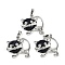 Synthetic Blue Goldstone Kitten Pendants, Brass Cute Cat Shape Charms, Platinum, Long-Lasting Plated, Rack Plating, 28.5x30.5x10mm, Hole: 8x5mm