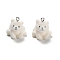 Flocky Opaque Resin Pendants, with Platinum Iron Loop, Bear, 23.5x21x21mm, Hole: 2mm
