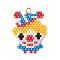 April Fool Glass Seed Beaded Joker Pendants, with Real 18K Gold Plated 304 Stainless Steel Open Jump Rings, Colorful, 30.5x25.5x2mm, Hole: 3mm