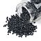 12/0 Glass Seed Beads, Metallic Colours, Black, 2mm, Hole: 1mm, about 30000pcs/pound