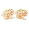 Rack Plating Alloy Enamel Pendants, Golden, Fish with Flower Charm, Orange, 30x31x1mm, Hole: 2mm