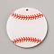 Acrylic Pendants, Baseball Charm, Red, 48.5x3.5mm, Hole: 2.7mm