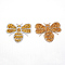 Rhinestones Sew on/Iron on Patches, Appliques, Costume Accessories, Bee, Dark Goldenrod, 68x80x2mm