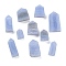 Natural Blue Lace Agate Point Pentagonal Prism Figurines, Reiki Stones Statues for Energy Balancing Meditation Therapy, 15~45x10~25x8~14mm