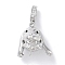 Brass Micro Pave Cubic Zirconia Pendant Bails, Cadmium Free & Nickel Free & Lead Free, Rabbit, Real Platinum Plated, 23mm, Hole: 4.5x3.5mm