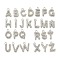 Alloy Rhinestone Charms, Letter A~Z, Platinum, 13x3.5~14x2mm, Hole: 1.6mm, 26pcs/set