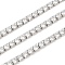 925 Sterling Silver Clear Cubic Zirconia Chains, for Tennis Bracelets Necklaces Making, Real Platinum Plated, 2.5x2mm