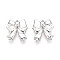 Rack Plating Alloy Pendants, Bowknot Charms, Cadmium Free & Nickel Free & Lead Free, Platinum, 15x14x3mm, Hole: 1.8mm