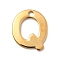 304 Stainless Steel Charms, Letter Charms, Ion Plating(IP), Real 18K Gold Plated, Letter Q, 11.5x9.5x1mm, Hole: 1.2mm