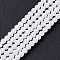 Imitation Jade Glass Beads Strands, Faceted(32 Facets), Round, White, 4mm, Hole: 1mm, about 87~93pcs/strand, 32~33cm