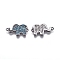 Brass Micro Pave Cubic Zirconia Normal Links, Elephant, Light Sky Blue, Gunmetal, 11x19.5x2mm, Hole: 1mm