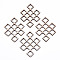 Unfinished Natural Poplar Wood Filigree Joiners Links, Laser Cut Wood Shapes, Geometry, Antique White, 58.5x44.5x2mm