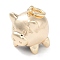 Brass Charms, Pig, with Jump Ring, Real 18K Gold Plated, 13.5x10.5x12mm, Hole: 3mm