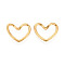 304 Stainless Steel Linking Rings, Heart, Ion Plating(IP), Real 18K Gold Plated, 15x17x3mm, Inner Diameter: 7.5x14mm