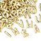 Acrylic Pendants, Letter Charms, Gold, 30~30.5x7.5~23.5x5~7.5mm, Hole: 3mm