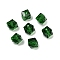Imitation Austrian Crystal Beads, K9 Glass, Square Faceted, Dark Green, 10x10x10mm, Hole: 1.8mm