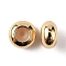 Brass Beads, with Silicone inside, Slider Beads, Long-Lasting Plated, Rondelle, Real 14K Gold Plated, 7.5x4mm, Hole: 1.4mm